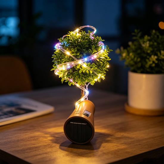 Wine Bottle Light with Cork Solar Powered 46315 LED Fairy String Light for DIY