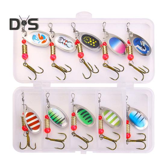 

10 шт. 6 см/3,3 г рыболовная блесна с тройным крючком металлический спиннинг блестки дальний заброс красочная блесна приманка оснастка для соленой воды пресноводная рыбалка Sets