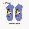 5 Pairs of Men's Summer Thin Cartoon Graffiti Trend Sports Boat Socks