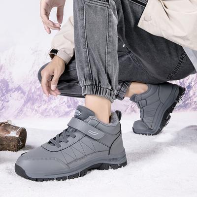 Winter Large Size Casual High-top Cotton Shoes Velvet Warm Outdoor Hiking Shoes Waterproof and Non-slip Snow Boots