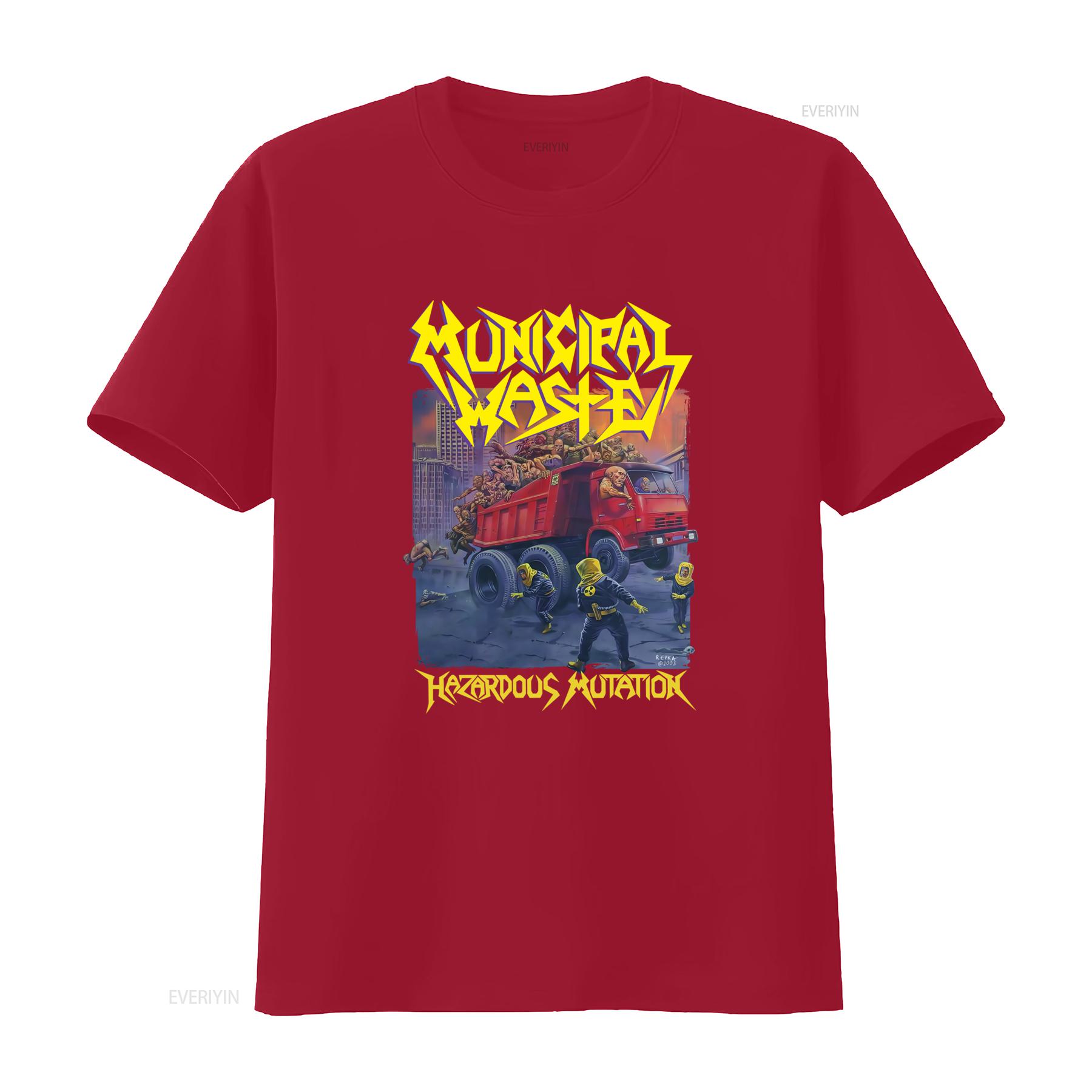 

MUNICIPAL WASTE Hazardous Mutation T Shirt XL Size Perfect for Partying with Bold Design vintage Washed Top For Everyday Wear S