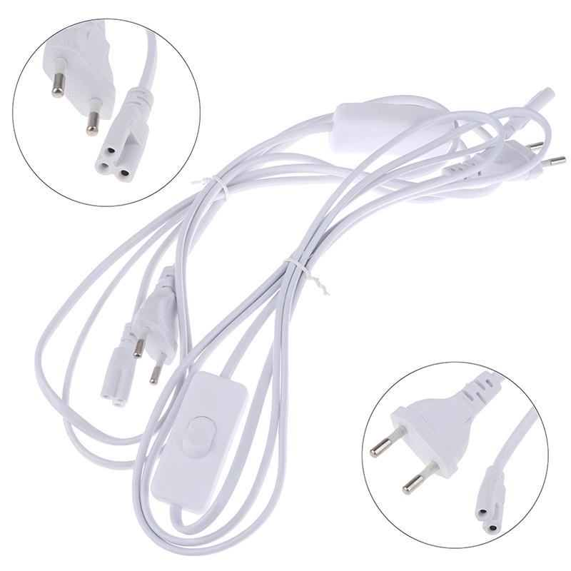 1.8M Power Cord Cables Eu Plug Switch Cable For T5 Led Tube T8 Power Charging Wire Connection