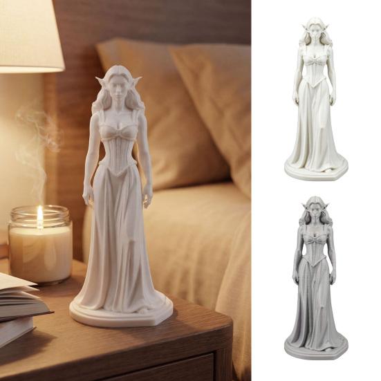 3D-gedruckte Zauberin Figur Schnitzerei Elfenohren Frauen Statue Skulptur Heim Büro Bücherregal Schreibtisch Dekoration Ornament