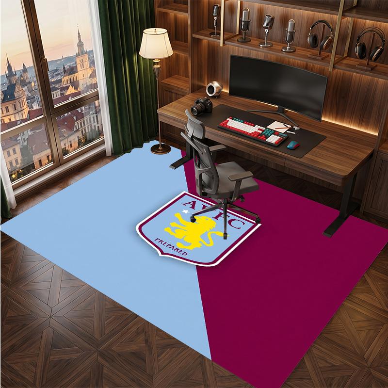 Tappeto in Velluto di Cristallo con Stampa Calcio Aston Villa, Comodo Assorbente d'Acqua Antiscivolo Tappeto per Pavimenti Interni