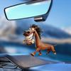 2D Big-mouthed Horse Car Hanging Decoration Acrylic Flat Rearview Mirror Pendant Creative Keychain Decor
