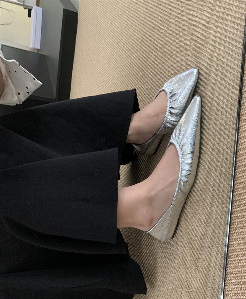 French pointed leopard print single shoes women's shallow mouth 2025 spring and summer new evening shoes leather one-word buckle high heels