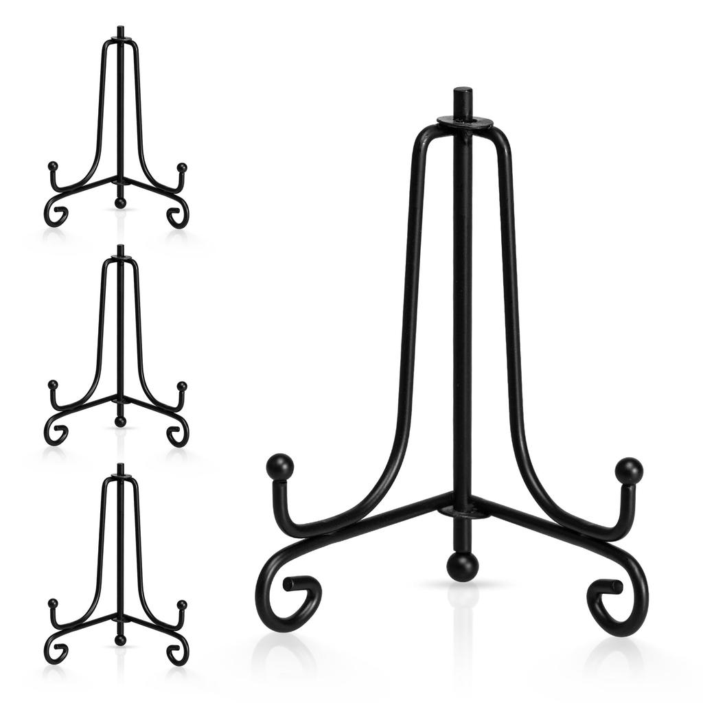 Artliving Plate Stands for Display, 4 Inch Black Iron Easel Plate Display Photo Holder Stand, Displays Picture Frames, Decorative Plates