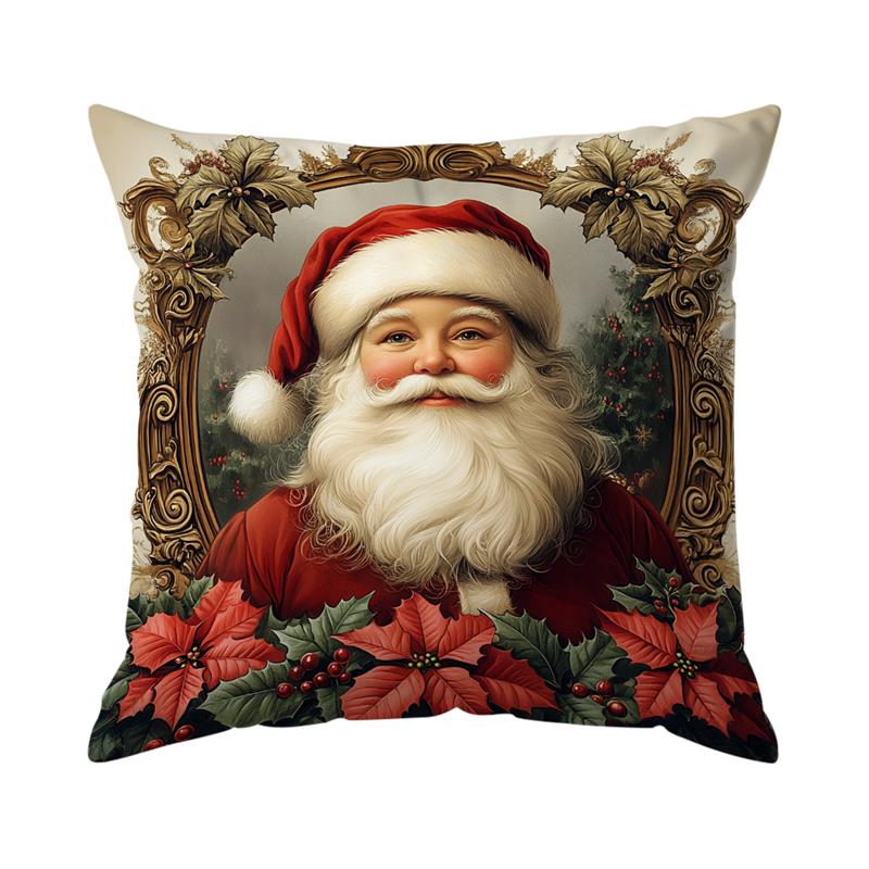Christmas Reindeer Santa Claus Cushions Pillowcase Polyester Cushion Cover Throw Pillow Sofa Decoration Pillowcover Home Decor