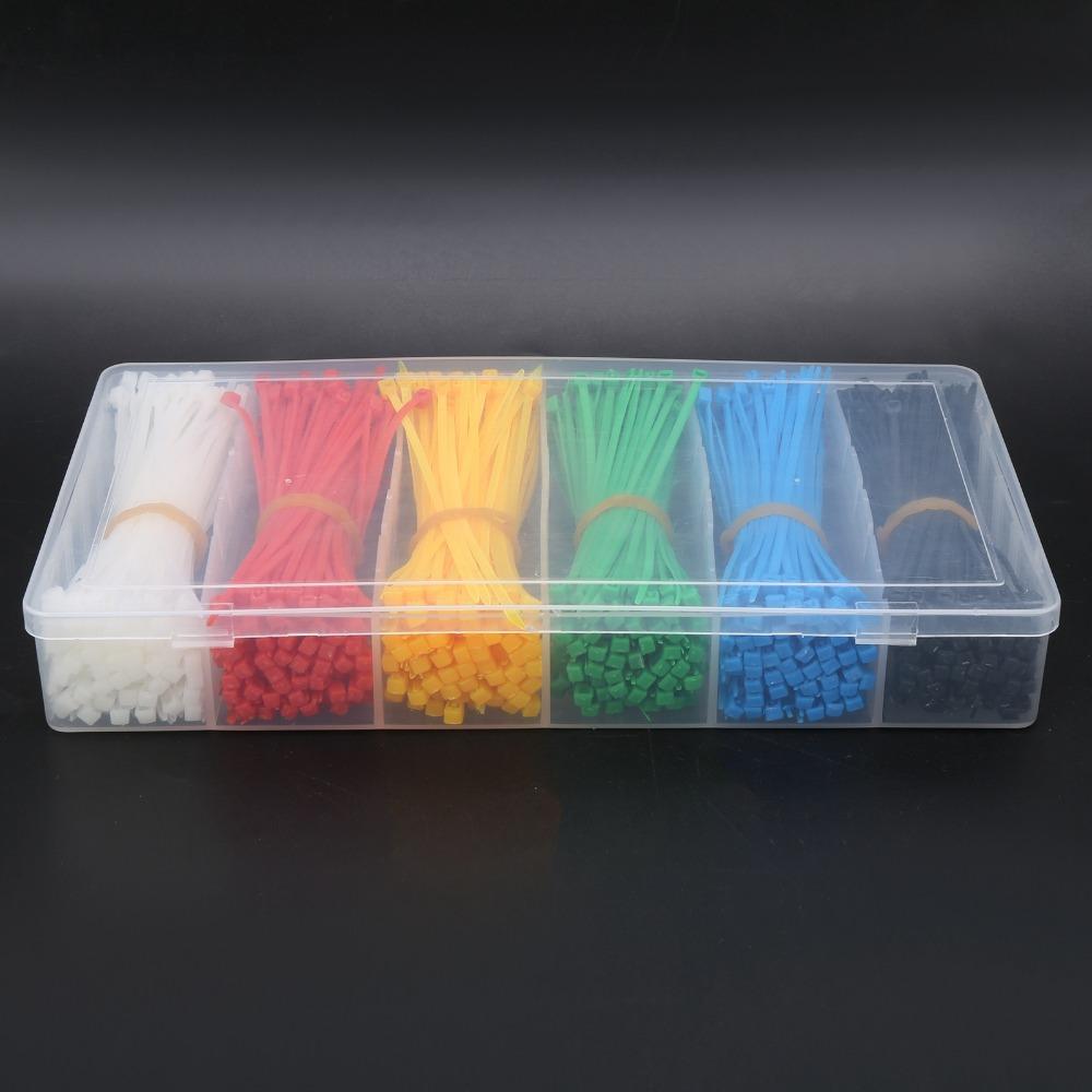 900pcs 6 Colors Multicolor Zip Ties Self-Locking Portable Zip Ties Cord Management