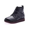 Fashion New winter plush ankle boots woman laced oxford shoes for women winter warm real cow leather booties ladies flat heel short boot