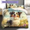 Australian Shepherd dog Pattern Bedding Home Decoration Birthday Gift (1 * duvet cover + 2 * pillowcase, without core)