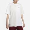 Nike Logo Print Sports Training Casual American Retro Round Neck Short Sleeve Drop Shoulder T-Shirt Women Tops White FQ0366-030