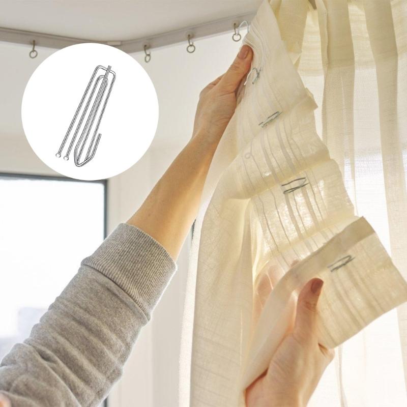 Set Of 20 4 Prongs Folding Hook Stainless Steel Curtain Hook for Heavy Drape and Rail