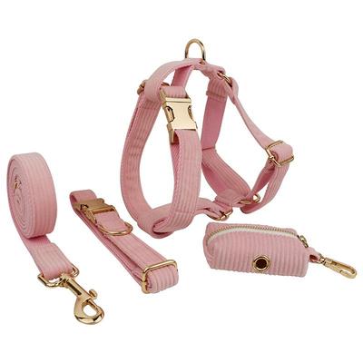 Rosa manchester hundhalsband och koppelset för utomhuspromenader