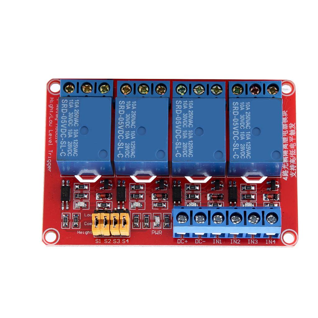4 Channel Optocoupler Relay Module Board High & Low Trigger 5V 12V 24V(5V)