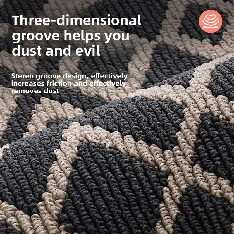 Entrance Door Mat for Hallway Skin-Friendly Polypropylene Woven Carpet Texture Anti-Slip Dustproof Durable & Safe Floor Rug