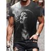 Męska Koszulka z Graficznym Motywem 3D Palącej Zakonnicy Czarna Codzienna Letnia Koszulka Krótki Rękaw Poliester Koszulki Streetwear Vintage Odzież