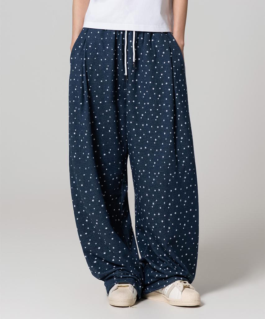 Geuleigaijeukeulleob Star Deco Cotton Track Pants Blue