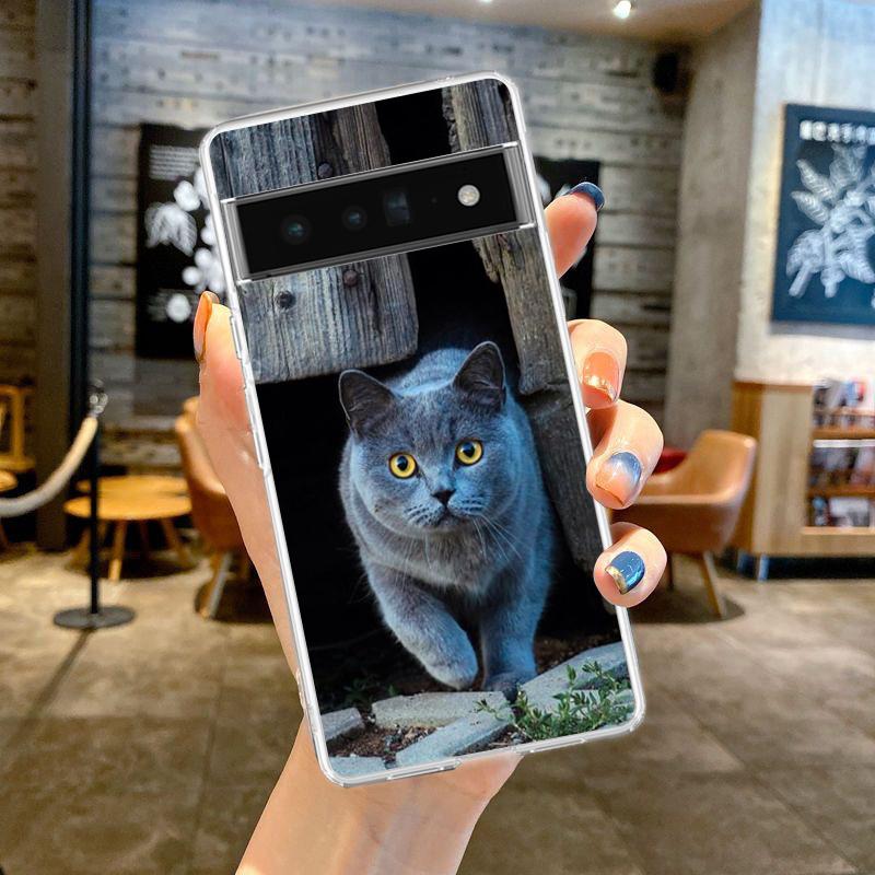 

Британская короткошерстная кошка для Google Pixel 8 7 6 Pro 6A 5 4 5A 4A 3A XL 5G чехол для телефона противоударный мягкий TPU прозрачный чехол Fundas Pixel 4A 5G