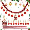 Christmas Bead Garland Merry Christmas Holiday Bunting Garland Vintage Enamel Bead Decoration for Home Tree Decor