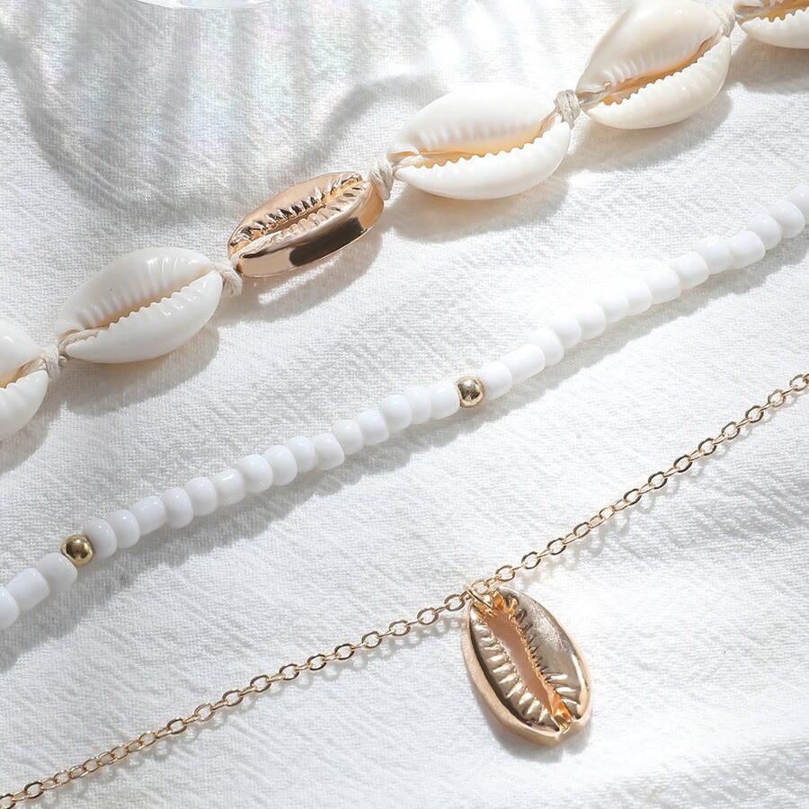 iF ME 3pcs/set Bohemian Shell Necklace for Women Vintage Pendant Beads Necklaces Chain Accessories Jewelry