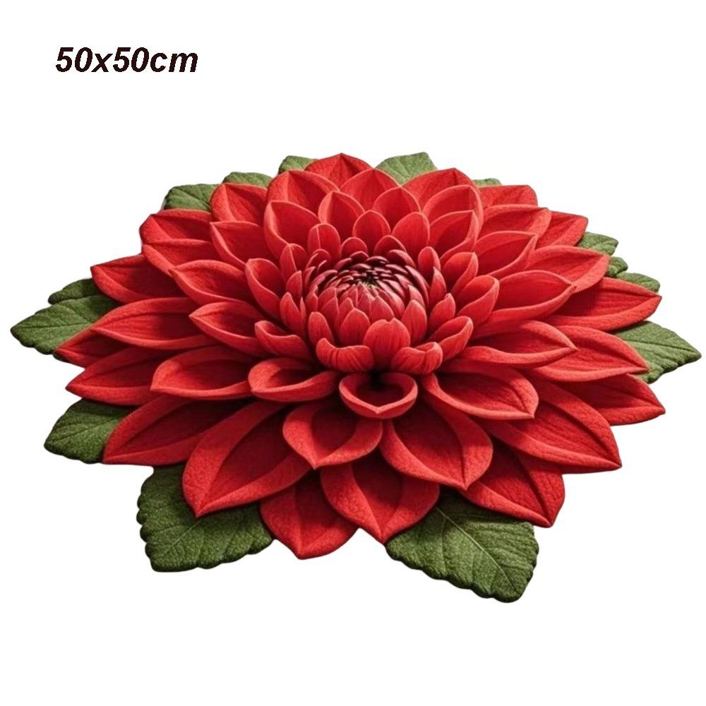 Special-shaped 3D Flower Carpet Non-slip Absorbent Bathroom Floor Mat Soft Dirt-resistant Door Blanket