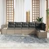 VidaXL Ensemble de canapé de jardin de 6 pièces avec coussins Gris clair Poly Rattan 3355751