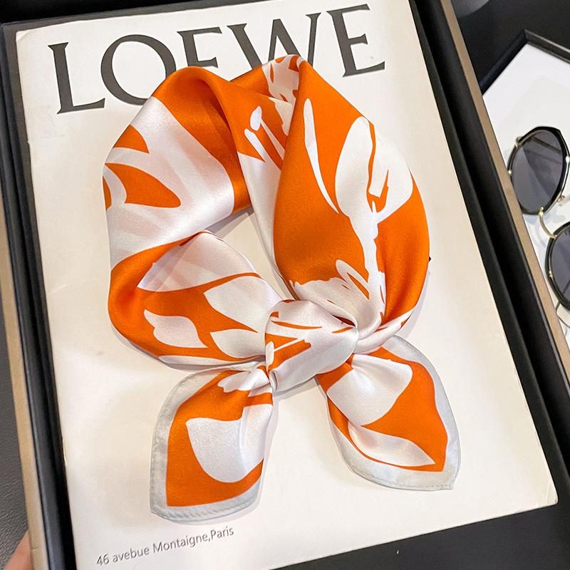 Fashion 100% Real Silk Scarf 53cm Square Bandelet Women's Silk Temperament Small Scarf Neck Decorative Wrap Printed Scarves