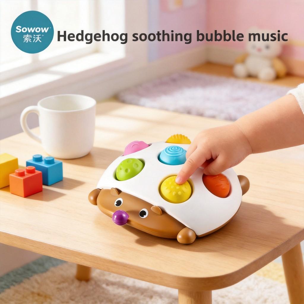Finger Hedgehog Stress Relief Bubble Popper Wooden Toy For Kids And Adults