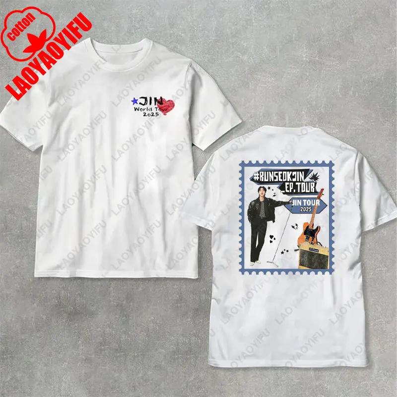 Run Seok Jin Ep Tour Pánské Dámské Krásné Tričko Jin 2025 Streetwear Echo Tracklist SuperTuna Bavlněné Tričko Neříkej, že mě miluješ Topy
