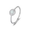 MODIAN 925 Silver Vintage Sunflower Delicate Opal Trendy Ring For Women White Gold Plated Stackable Fine Jewelry Gift