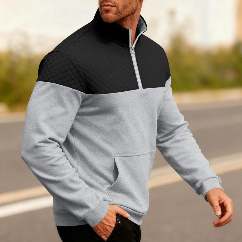 Men S Casual Loose Stand Collar Zip Sweatshirt Winter