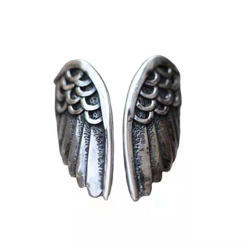 Exquisite and Popular New Angel Wing Ring Retro Imitation Black Angel Wing Open Ring Decoration