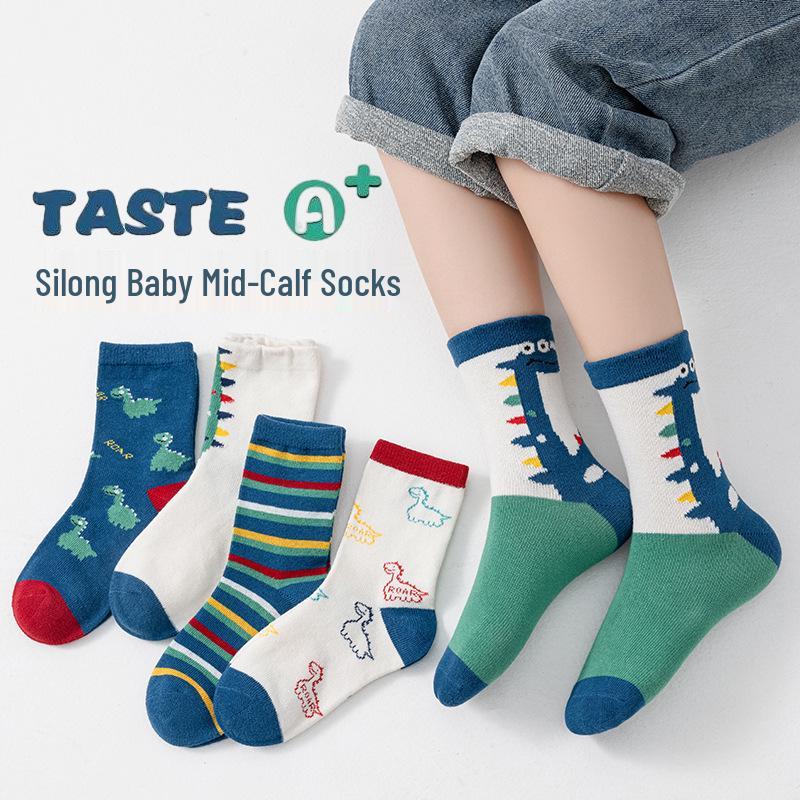 Capybara Kids' Cotton Mid-Calf Socks with Cartoon Designs for Spring, Autumn, and Winter