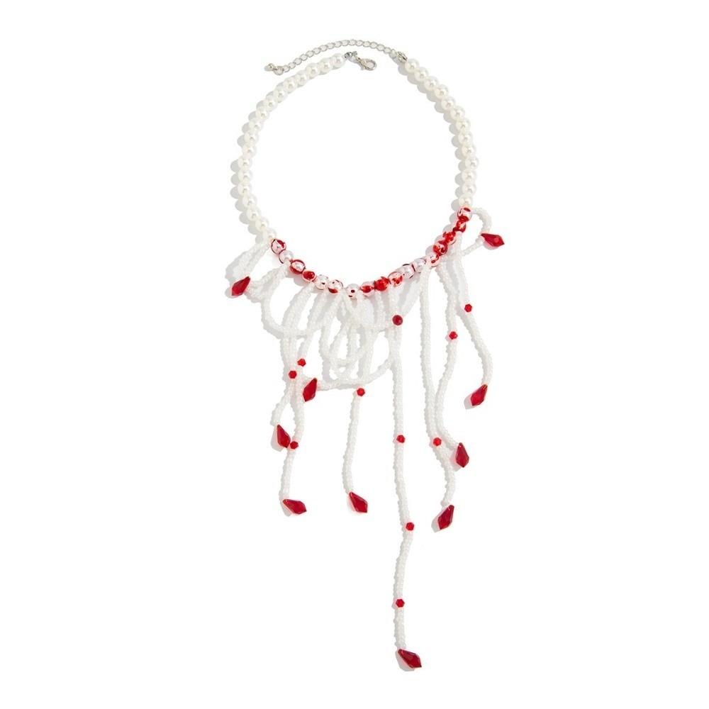 Mehrschichtige Blutstropfen Halskette Quaste Gotischer Schmuck Kreativer Halloween Choker Cosplay