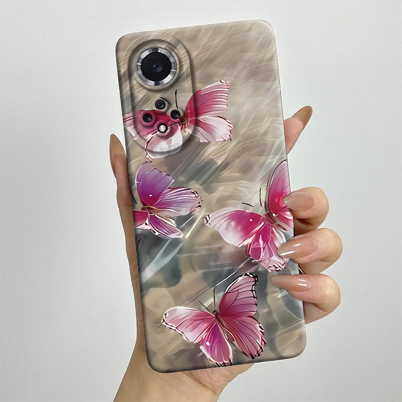 For Huawei Nova 9 / Honor 50 Phone Case NAM-LX9 NTH-NX9 Soft Silicone Sweet Painted Protective Back Cover Cute Printed Casing