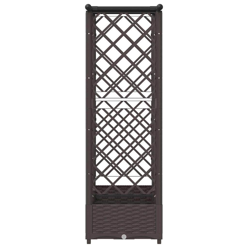 Raised Garden Bed with Trellis and Hanging Roof Brown 164 X 40 X 123 Cm PP