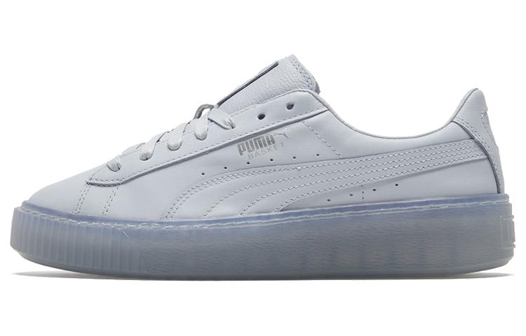 PUMA Basket Platform Core Светло-голубые/Серебристые Низкие Кеды Женские 364040-10 35.5