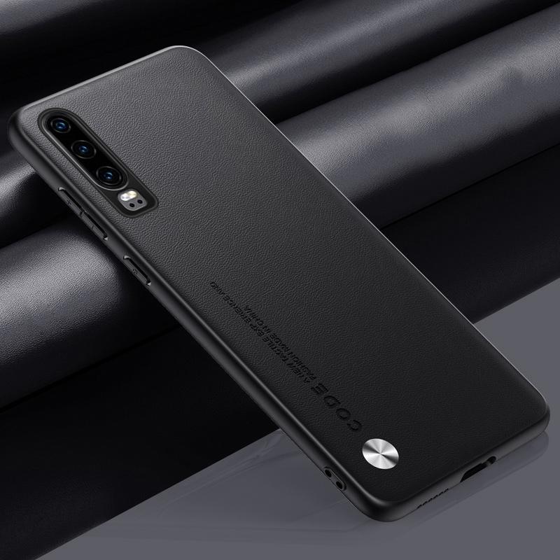 Luxury PU Leather Case For Huawei P30 Back Cover Matte Silicone Shockproof Full Protection Phone Case For Huawei P30 Pro Coque