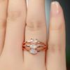 Hot-selling three-layer four-claw inlaid Opal OPal ring temperament simple personality unique ring