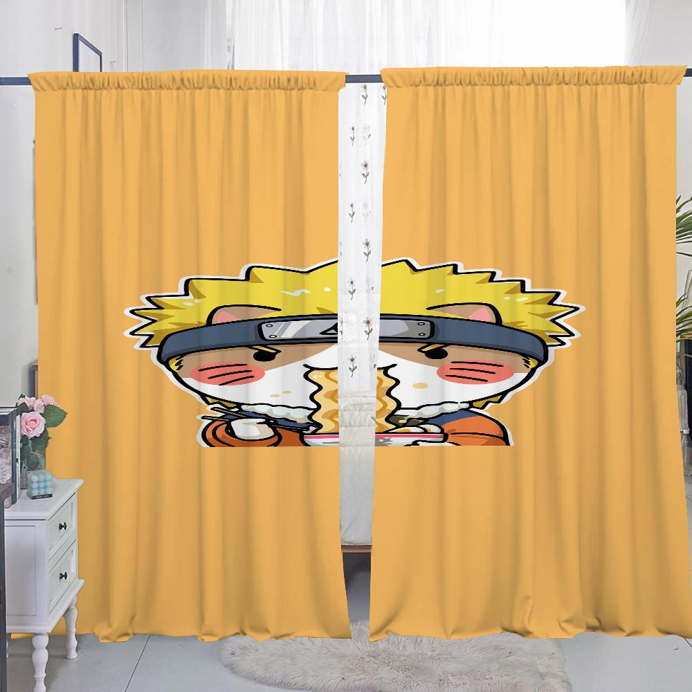 Home Interior Kitchen Curtains for Living Room 2 Pieces Blackout Curtains Door Curtain N-naruto-o Partition Bedroom Decoration