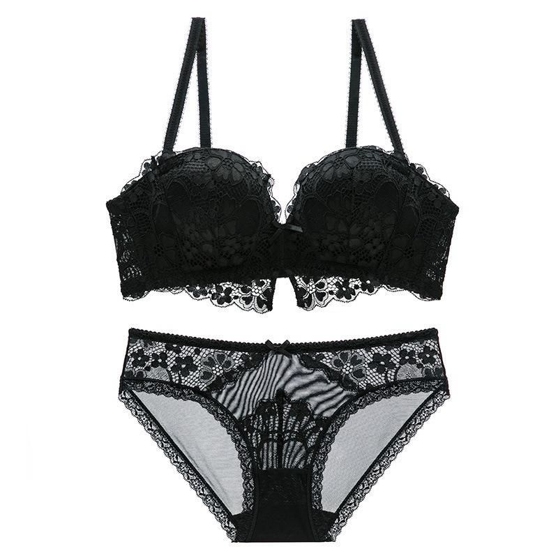 Clearance Sale French Sexy Lace Underwear Comfortable Rim Free Bra Gather Anti-Sagging Top Support Bra