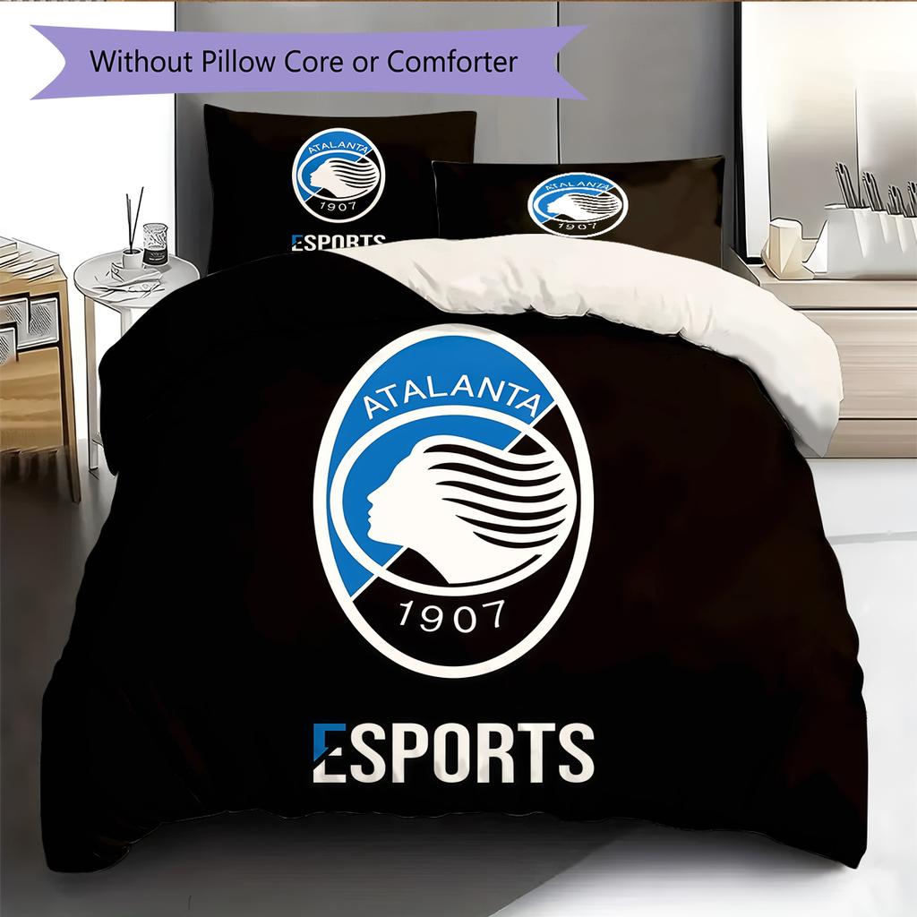 Biancheria da letto con motivo logo Atalanta BC Decorazione per la casa Regalo di compleanno (1 * copripiumino + 2 * federa, senza nucleo)