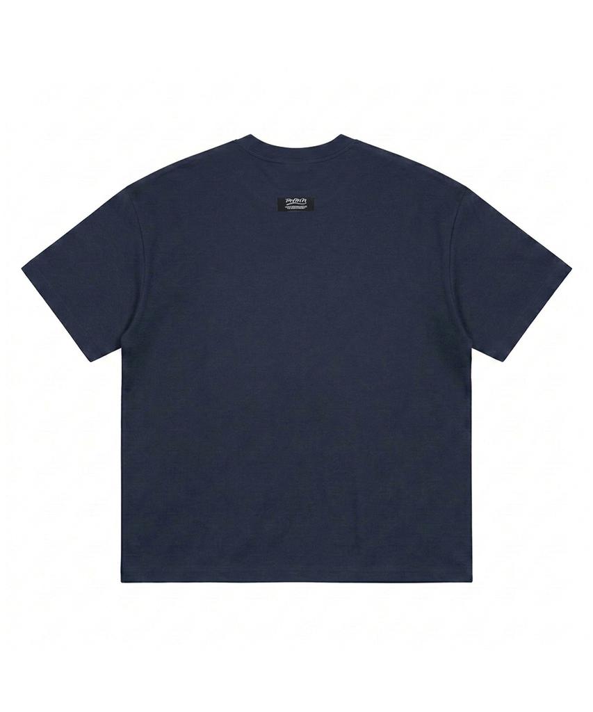 PHERMENON Oversized Navy Short Sleeve T-Shirt - Navy