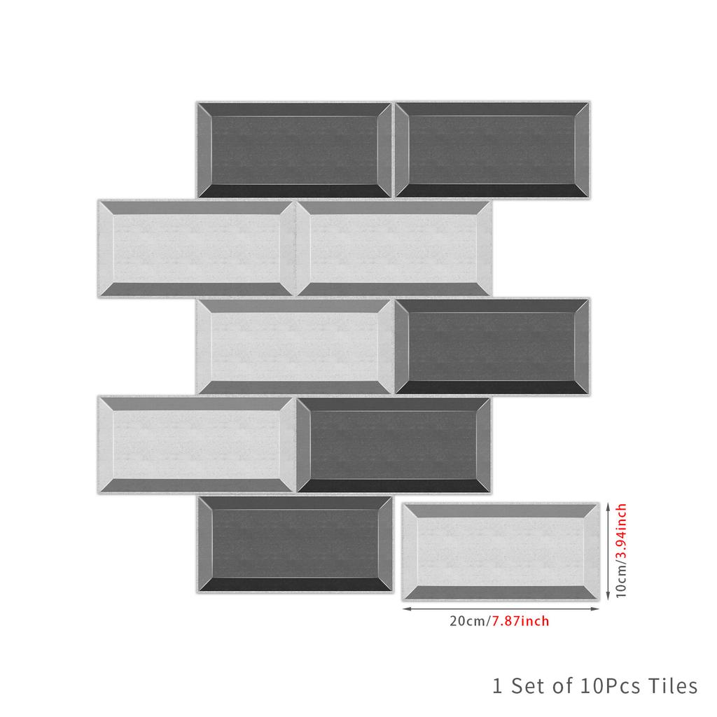 10pcs Kitchen Wallpaper Self-Adhesive Wall Stickers Waterproof And Oil-Proof Ceramic Tile Kitchen Bathroom Decals Home Decoratio