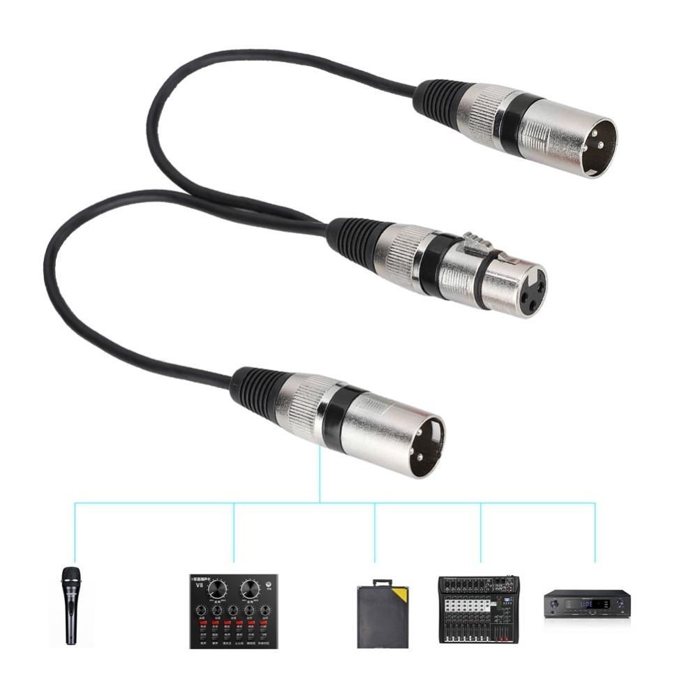

30cm Length XLR Female To Dual Male Splitter XLR Splitter Cable for Canon For Microphones чорний