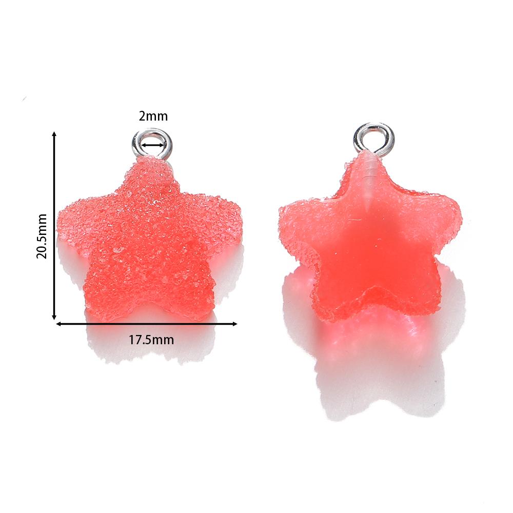 10pcs/lot Simulation Five-Pointed Star Soft Candy Cute Charms Pendant for DIY Earrings Necklace Jewelry Accessories Finding
