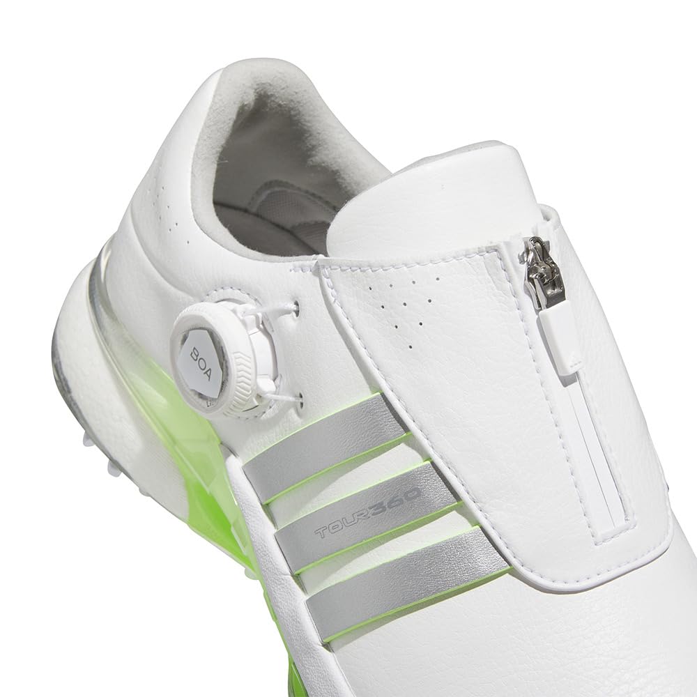 Golf Shoes Tour 360 24 Boa Footwear Spark cm 2E [Adidas Golf] Women's White/Silver Metallic/Green 23.0