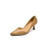 Spring and Summer New Women's High Heels Professional Commuting Light Mouth Stiletto Shoes Foot Cover Solid Color Pointed Temperament Single Shoes