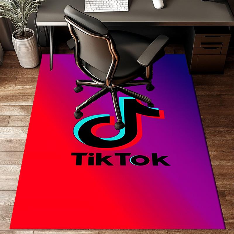 Tiktok Logo Design Rug Game Carpet, Floor Mat for Bedroom Living Room Entryway Rug, Home Decor Idea Gift for Christmas Birthday